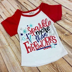 NEW Girl's Sparkle More Than Fireworks Tee Shirt